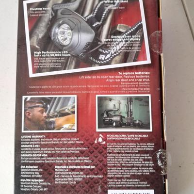 Camping or Prepping items - Rayovac headlamp - 12 cans of cooking fuel - and a LED Lantern