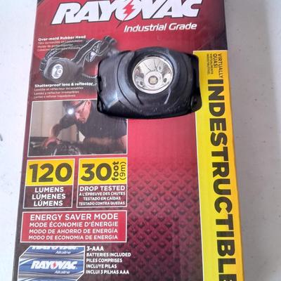 Camping or Prepping items - Rayovac headlamp - 12 cans of cooking fuel - and a LED Lantern