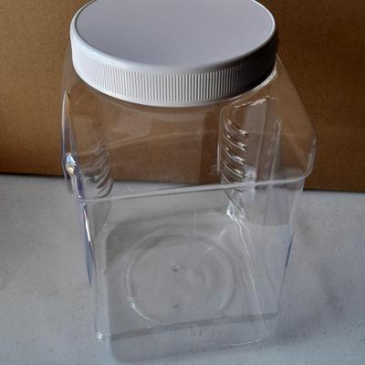 Twelve 1-gallon plastic storage containers with white lids - waterproof Prepping storage- ALL NEW