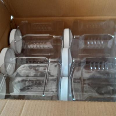 Twelve 1-gallon plastic storage containers with white lids - waterproof Prepping storage- ALL NEW