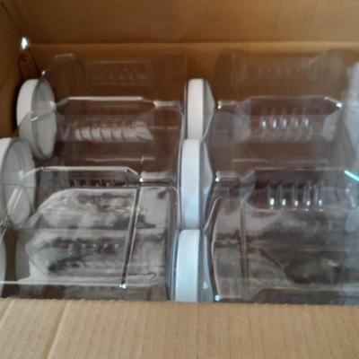 Twelve 1-gallon plastic storage containers with white lids - waterproof Prepping storage- ALL NEW