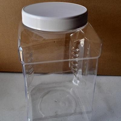 Twelve 1-gallon plastic storage containers with white lids - waterproof Prepping storage- ALL NEW
