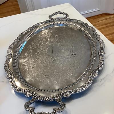 Tray 31” x 20” silver plate