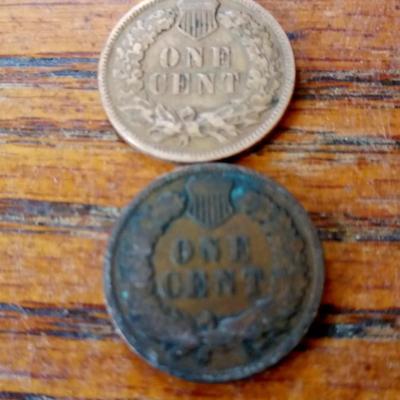 LOT 18 TW0 INDIAN HEAD PENNIES