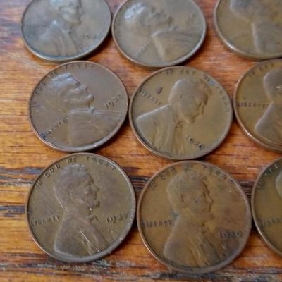 LOT 21 FIFTEEN OLD WHEAT PENNIES