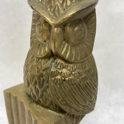 Cast Brass Perched Owl Figurine