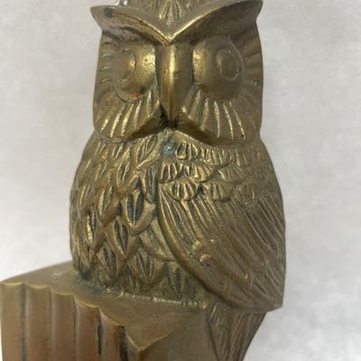 Cast Brass Perched Owl Figurine