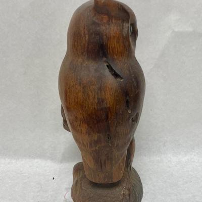 Great Horned Owl Carved Wood Figurine