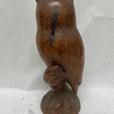 Great Horned Owl Carved Wood Figurine