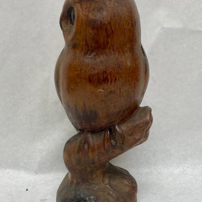 Great Horned Owl Carved Wood Figurine