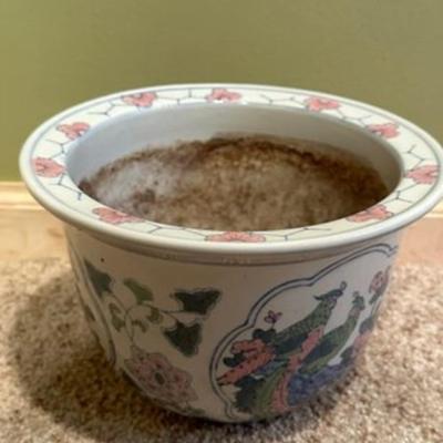 Vintage Chinese Porcelain Planter Flower Pot With Drain Hole Flowers-local pickup and shipping available