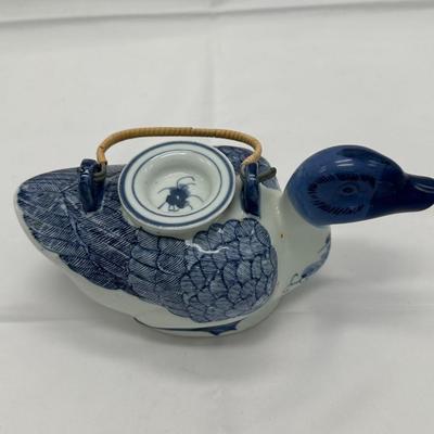 Chinese Blue And White Hand Painted Duck Teapot-local pickup and shipping available