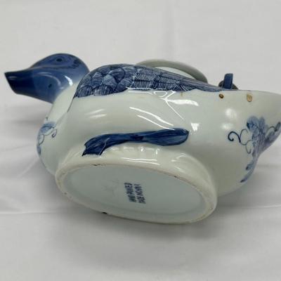 Chinese Blue And White Hand Painted Duck Teapot-local pickup and shipping available