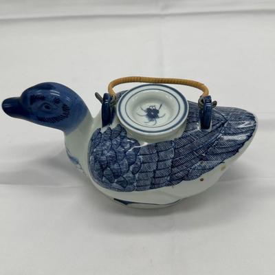 Chinese Blue And White Hand Painted Duck Teapot-local pickup and shipping available