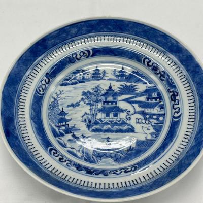Large Chinese blue and white porcelain plate with four characters mark-local pickup and shipping available