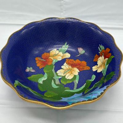 Large Chinese Vintage Cloisonne Bowl 10"-local pickup and shipping available