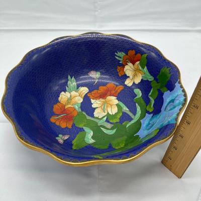 Large Chinese Vintage Cloisonne Bowl 10"-local pickup and shipping available