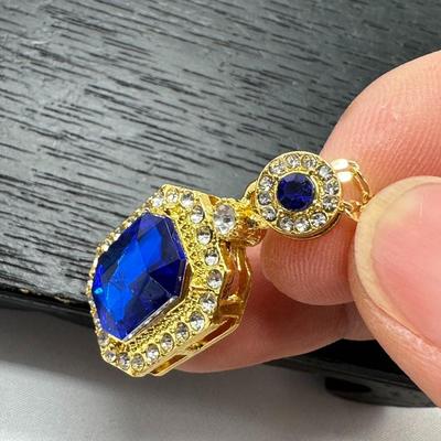 Blue Zircon Pendant Necklace