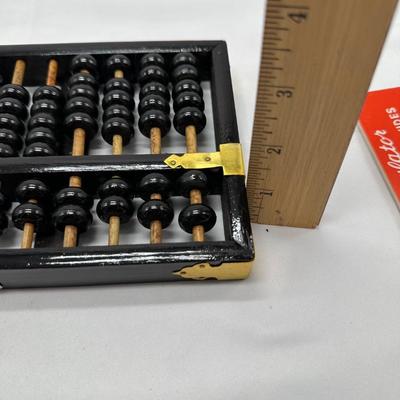 vintage Lotus Flower Brand Abacus Chinese calculator with instruction book