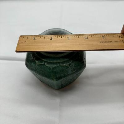Antique Chinese Ming Style Green Glazed Pottery Ginger Jar