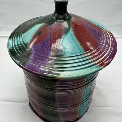 Chinese vintage porcelain large jun ware style jar 10" in tall-local pickup and shipping available