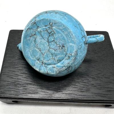 LOT OF SMALL TEAPOT CARVED OUT OF TURQUOISE