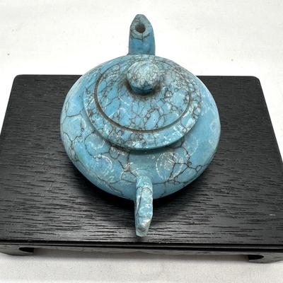 LOT OF SMALL TEAPOT CARVED OUT OF TURQUOISE