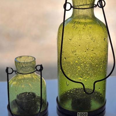 Green Glass Bottle Decor