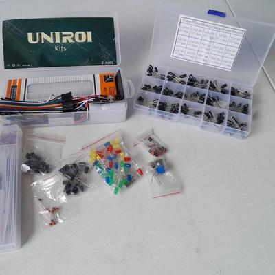 Brand new electronic repair items - 200-piece Capacitor assortment - UNIROI starter kit and more