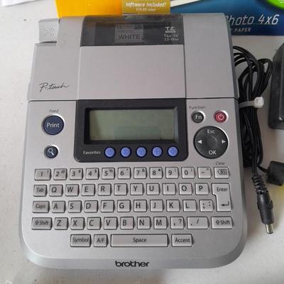 Office Supplies - Brother P-touch label printer - Photo paper - USB cords - 3 Hole punch and more