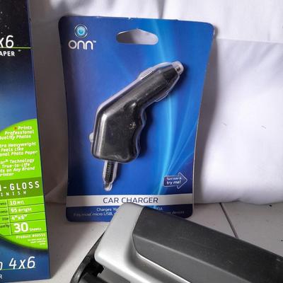 Office Supplies - Brother P-touch label printer - Photo paper - USB cords - 3 Hole punch and more