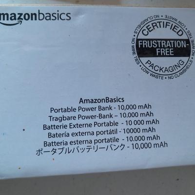 Amazon Basics Portable power bank - and brand-new Coo spider CTUV-25 Germicidal compact light bulb Must have items for prepping
