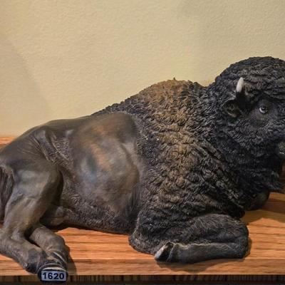 Resting Bison Miniature Statue Art