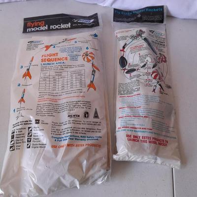 Sealed in Package - Two Flying model Rockets - Argosy - SR-71 Blackbird -Estes brand made in USA