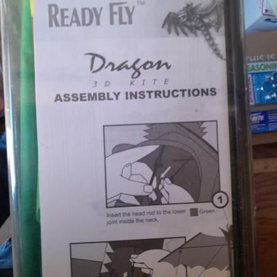Awesome for fall fun! Amazing Ready to fly 3D Dragon Kite! Sealed in container! 90" wingspan!