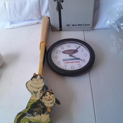 Fun new wall fan decor and new clock - Cats and floral fan - ASL Cam Guard Aircraft advertisement clock