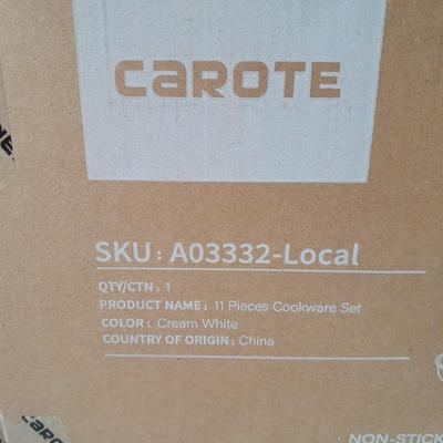 Carote 11-piece Non-stick Cookware set "Eight Mile Place" Cream white pot & pan set BRAND NEW!