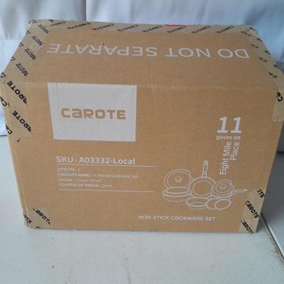 Carote 11-piece Non-stick Cookware set "Eight Mile Place" Cream white pot & pan set BRAND NEW!