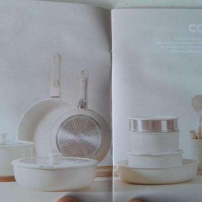 Carote 11-piece Non-stick Cookware set "Eight Mile Place" Cream white pot & pan set BRAND NEW!