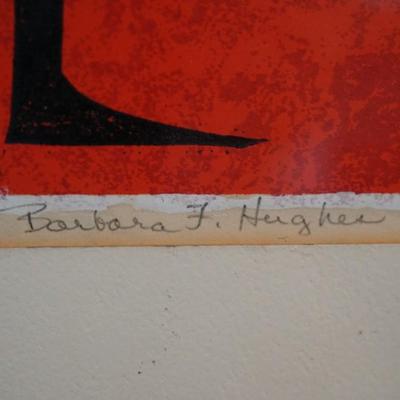 1960'S GOUCHE " FOUR RUMMYS" SIGNED BY BARBARA F. HUGHES /MATTED &FRAMED