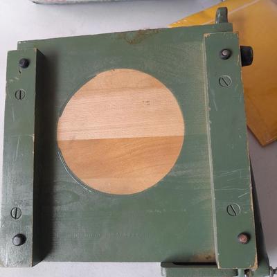 Office supplies - Nice small vintage Premier paper cutter - new envelopes - Partial box 500 Envelopes