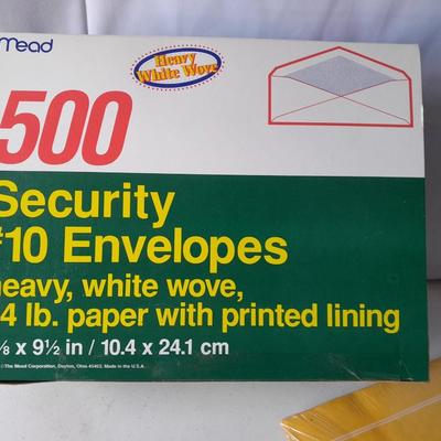Office supplies - Nice small vintage Premier paper cutter - new envelopes - Partial box 500 Envelopes