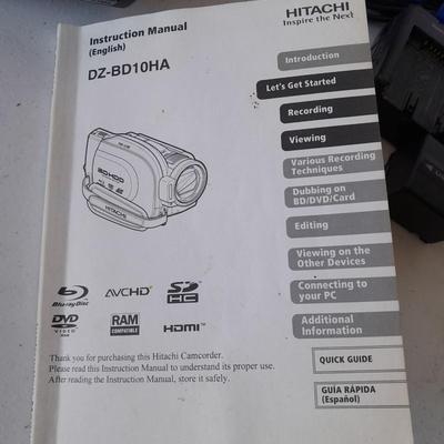 Nice Hitachi Full HD Blu ray disk camcorder complete with battery & charger - instruction book and DVD RW disks