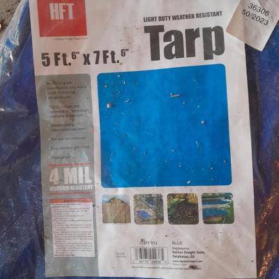 New tarp - new garden hand tools - Flower pot and new pocket hose