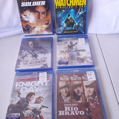 Six Blue Ray DVD movie's Some unopened! -Watchmen -Soldier - Man on Fire - The Accountant & more