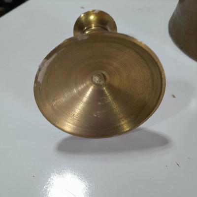 Copper mug with brass candle stick holders