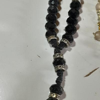 Three beaded rosaries - One is Sterling silver -