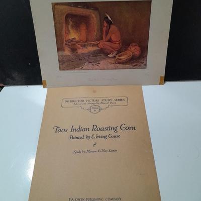 Taos Indian roasting corn