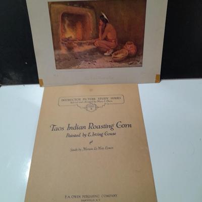Taos Indian roasting corn