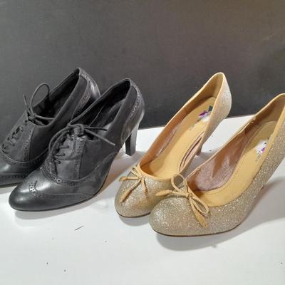 Two pair of Womens dress shoes - high heels size 8m